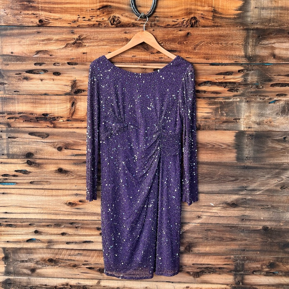 PATRA | Elegant Purple Sequin Dress 8